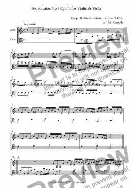 page one of Sonata (Duet) for Violin & Viola Op.14-6