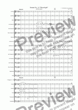 page one of Moonlight Sonata - 2nd Movement (C# Major) - Orchestra