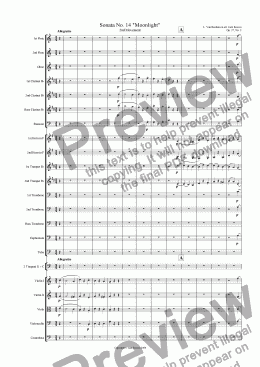 page one of Moonlight Sonata - 2nd Movement (C Major) - Orchestra