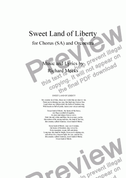 page one of Sweet Land of Liberty