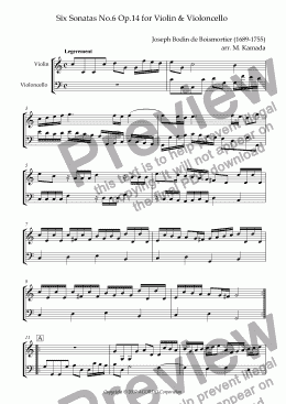 page one of Sonata (Duet) for Violin & Violoncello Op.14-6