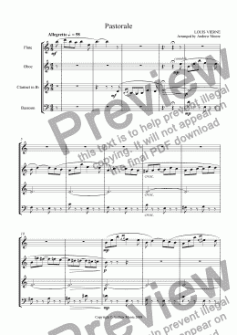 page one of ’Pastorale’ for Wind Quartet