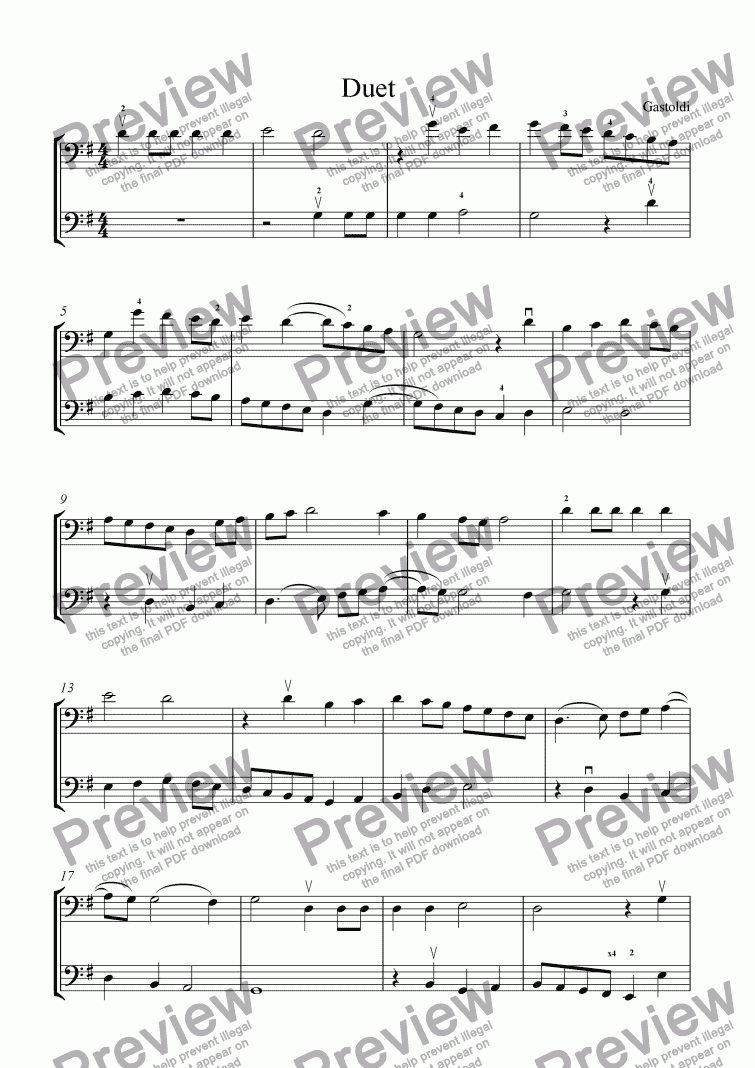page one of Duet in G