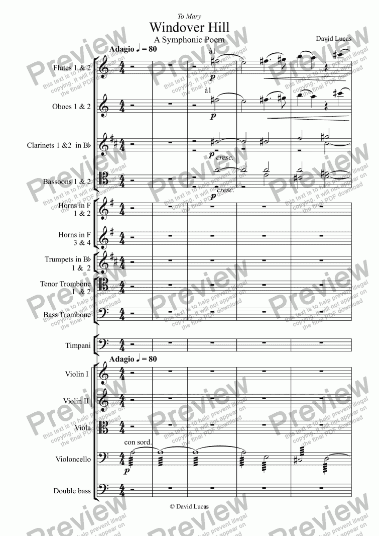 page one of Symphonic Poem: Windover Hill