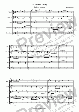 page one of Skye Boat Song for String Orchestra