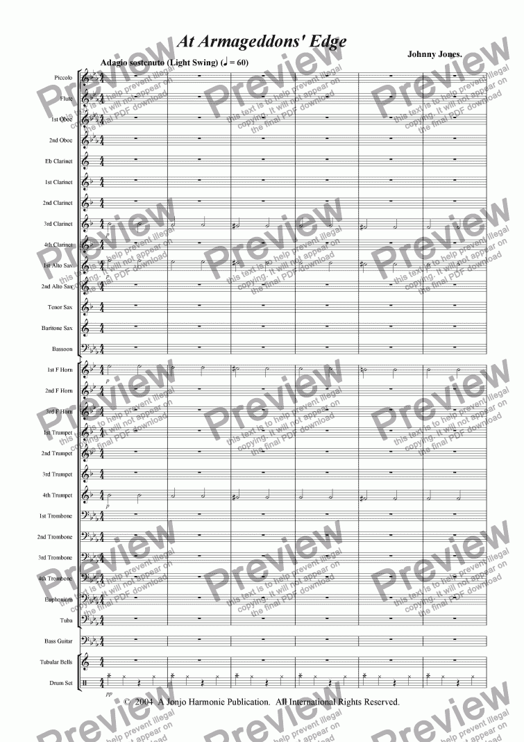 page one of At Armageddons' Edge  (Concert Windband)
