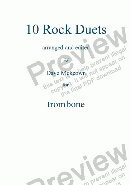 page one of 10 Rock Duets for Trombone
