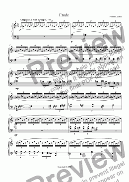 page one of Etude for Piano