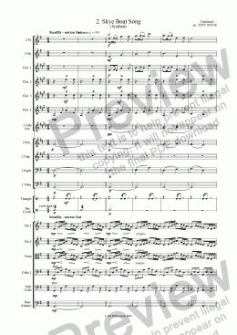 page one of Skye Boat Song for School Orchestra
