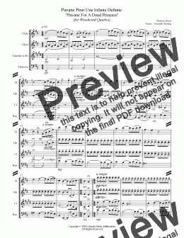 page one of Ravel - Pavane For a Dead Princess (Woodwind Quartet)