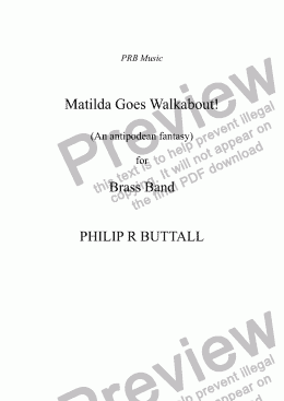 page one of Matilda Goes Walkabout! (Brass Band)