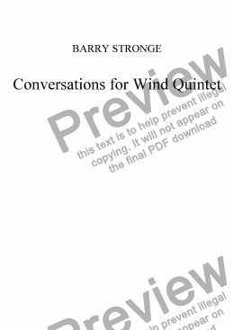 page one of Conversations for Wind Quintet