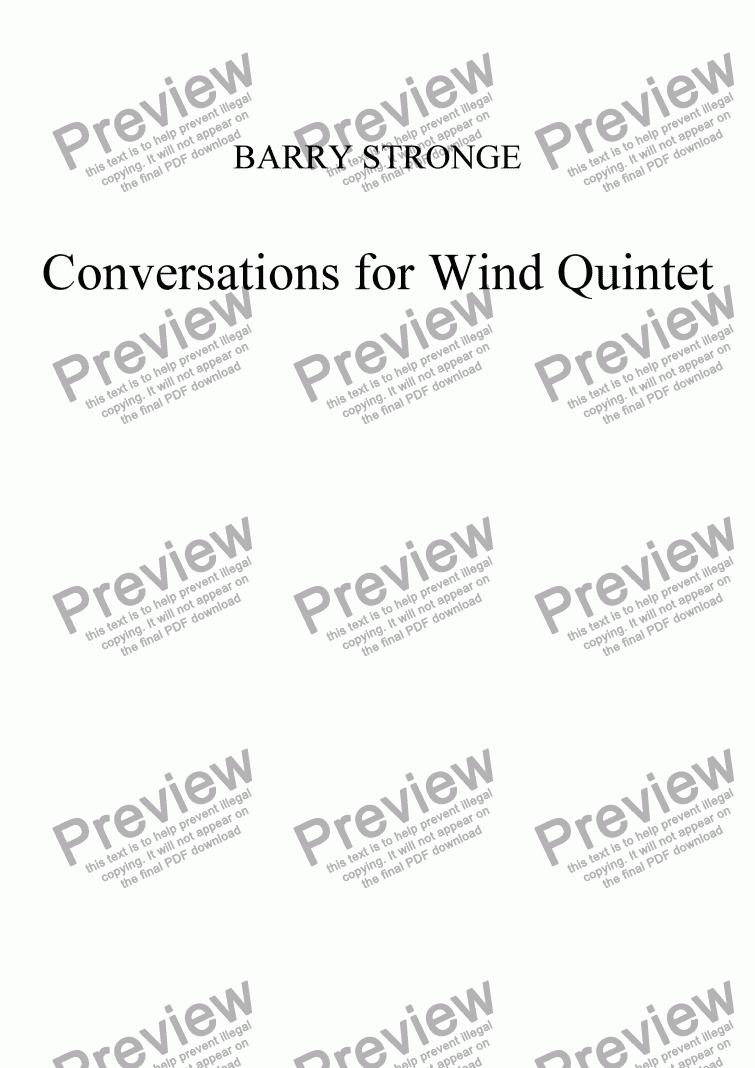 page one of Conversations for Wind Quintet