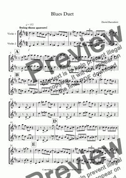 page one of Blues Duet for Violin