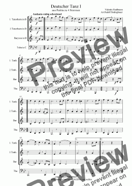page one of Deutscher Tanz I (3Tenorhörner-Tuba)