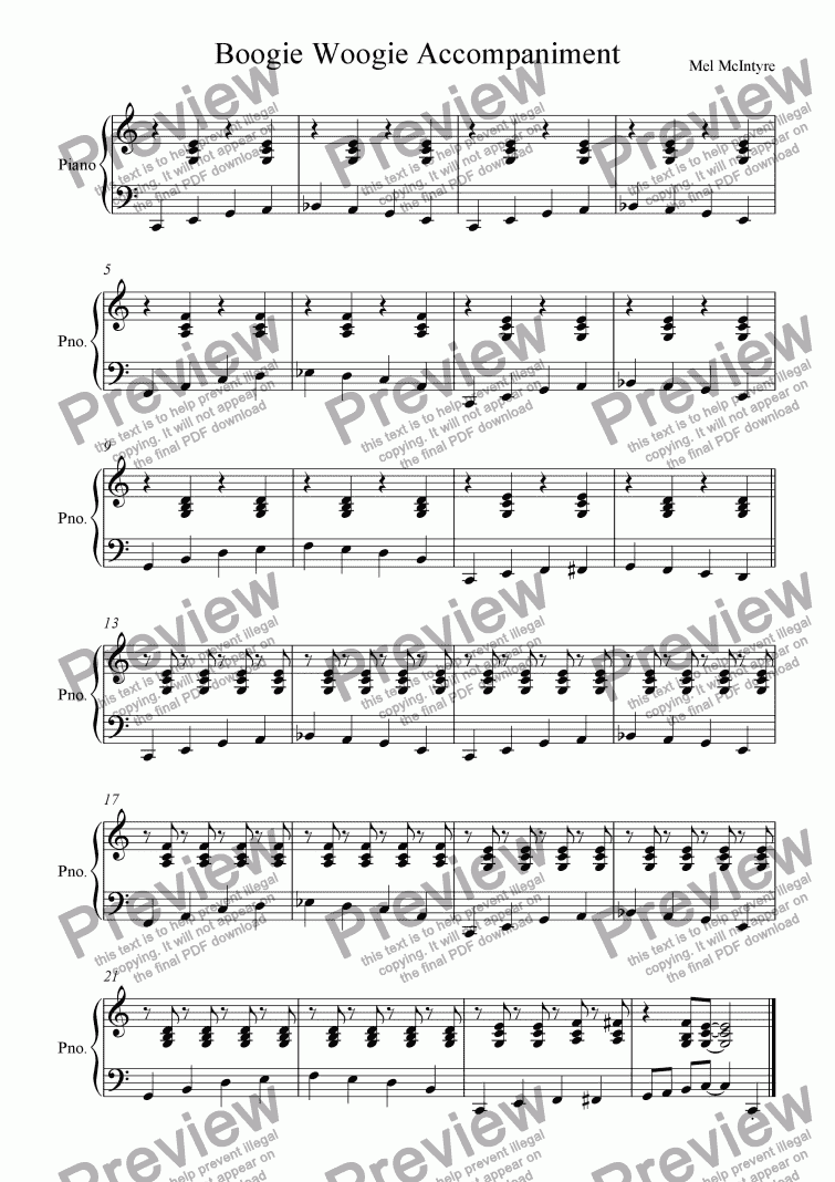 page one of Boogie Woogie Accompaniment