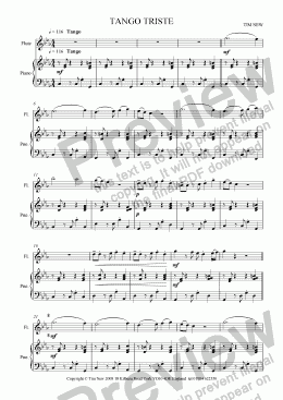 page one of TANGO TRISTE for flute and piano