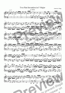 page one of Two Part Invention in F Major