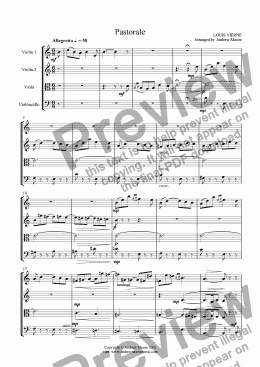 page one of ’Pastorale’ arr. for String Quartet