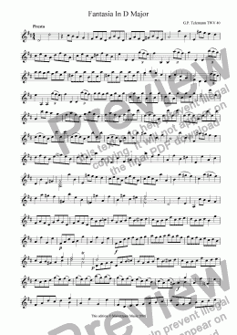 page one of Five Fantasias - Violin
