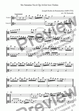 page one of Sonata (Duet) for Two Violas Op.14-6