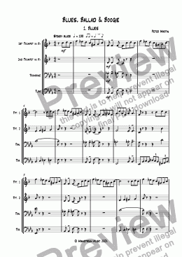 page one of Blues, Ballad & Boogie - Brass Quartet
