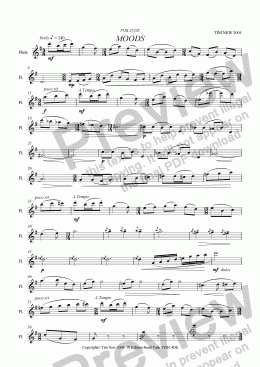page one of MOODS for solo flute