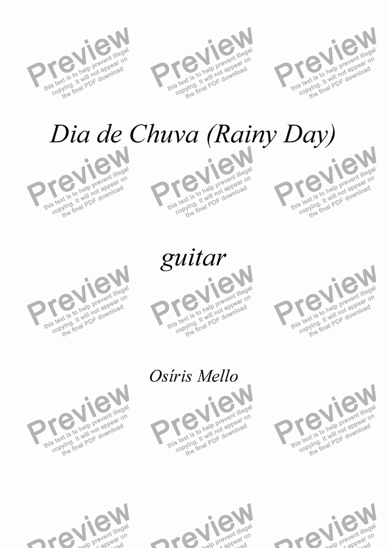 page one of Dia de Chuva (Rainy Day)