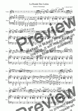 page one of Bazzini La Ronde Des Lutins for Violin and Piano