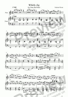 page one of Whirly-Jig for Flute and Piano