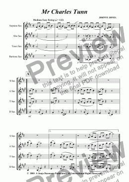 page one of Mr Charles Tunn   (Saxophone Quartet)