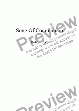 page one of Song of Communion