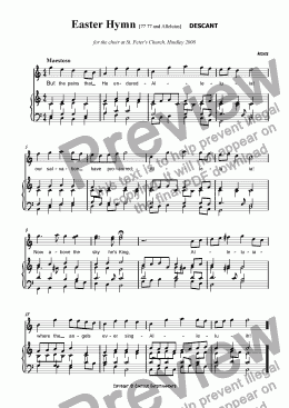 page one of Easter Hymn 77 77 and Alleluias   DESCANT
