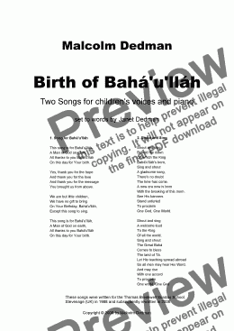 page one of Birth of Bahá’u’lláh
