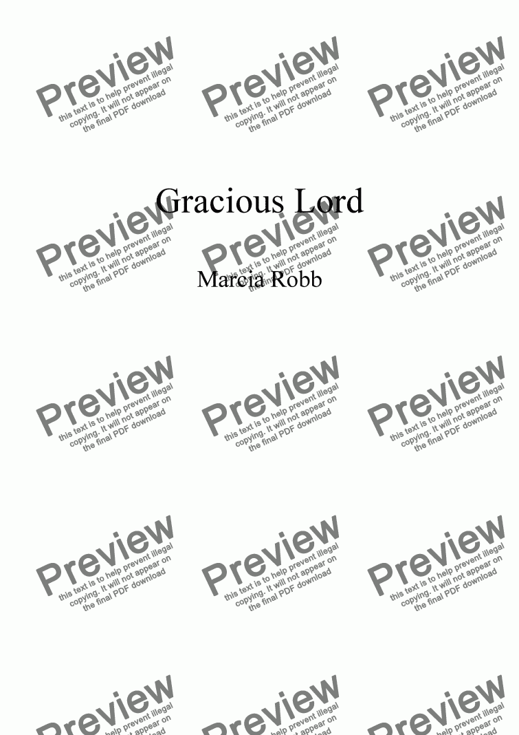 page one of Gracious Lord (SATB  Choir & Organ)
