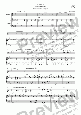 page one of 2. Love Theme from Suite 'The Tempest'