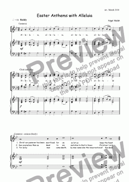 page one of Easter Anthems with Alleluia