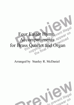 page one of Four Easter Hymn Accompaniments for Brass Quartet and Organ