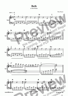 page one of Beth [easy piano solo]