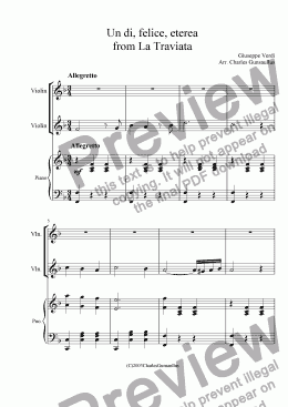 page one of "Un di, felice, eterea"  from La Traviata