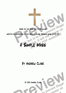 page one of A Simple Mass (SATB)