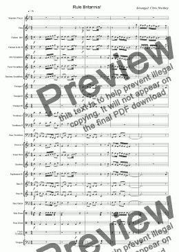 page one of Rule Britannia (Wind Band)