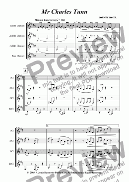 page one of Mr Charles Tunn   (Clarinet Quartet)