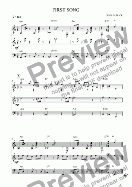 page one of First Song