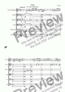 page one of Saxophone Opera, Scene 2 : Aria 2