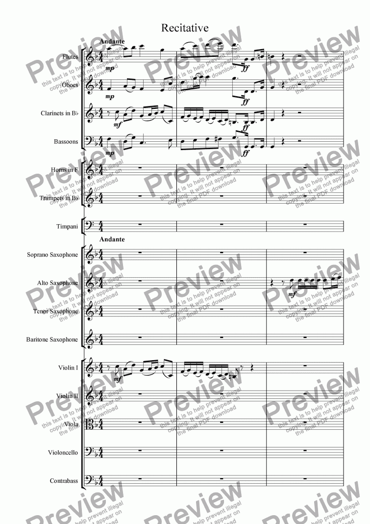 page one of Saxophone Opera, Scene 2 : Aria 4