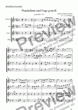 page one of Praeludium und Fuge BWV 555