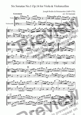 page one of Sonata (Duet) for Viola & Violoncello Op.14-1