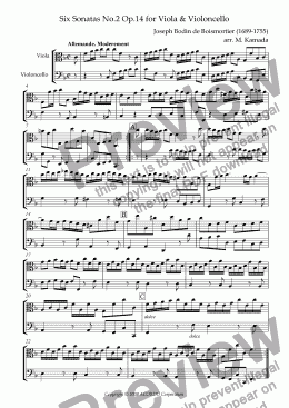 page one of Sonata (Duet) for Viola & Violoncello Op.14-2