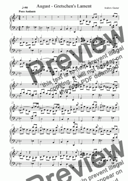 page one of August: Gretchen's Lament (2004 Suite)